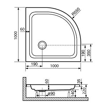 Поддон для душа RGW Style PL 100x100x22