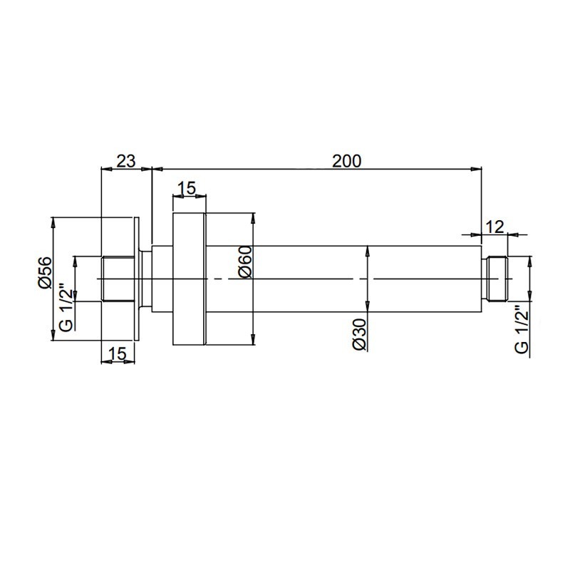 Кронштейн для верхнего душа Paini 50PZ744T620BI черный матовый брашированный