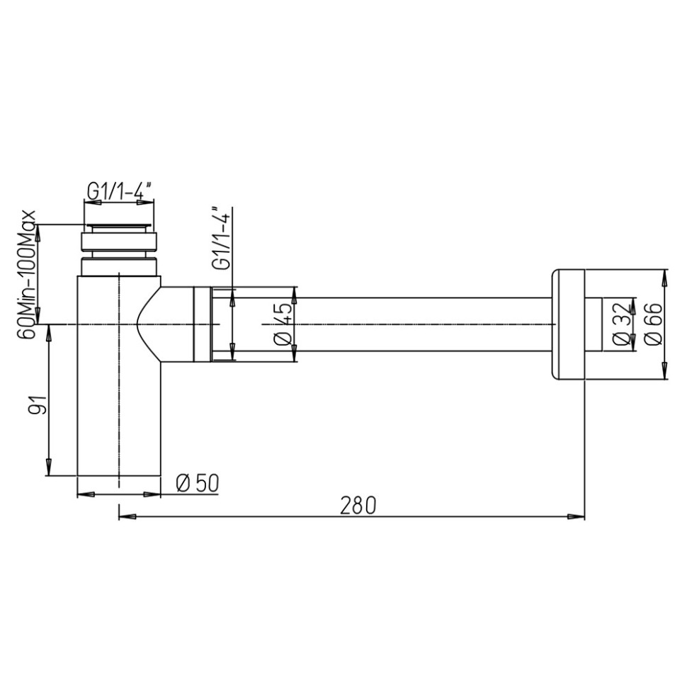 Сифон для раковины Paini Cox 78PZ849 черный