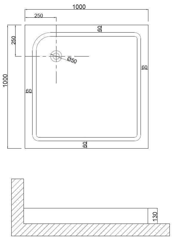 Поддон для душа Niagara Nova NG-100-100Q 100x100 см, квадратный