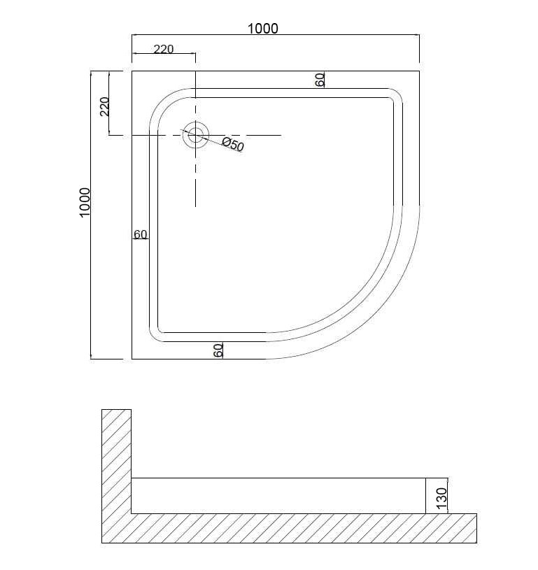 Поддон для душа Niagara Nova NG-100-100 100x100 см, четверть круга