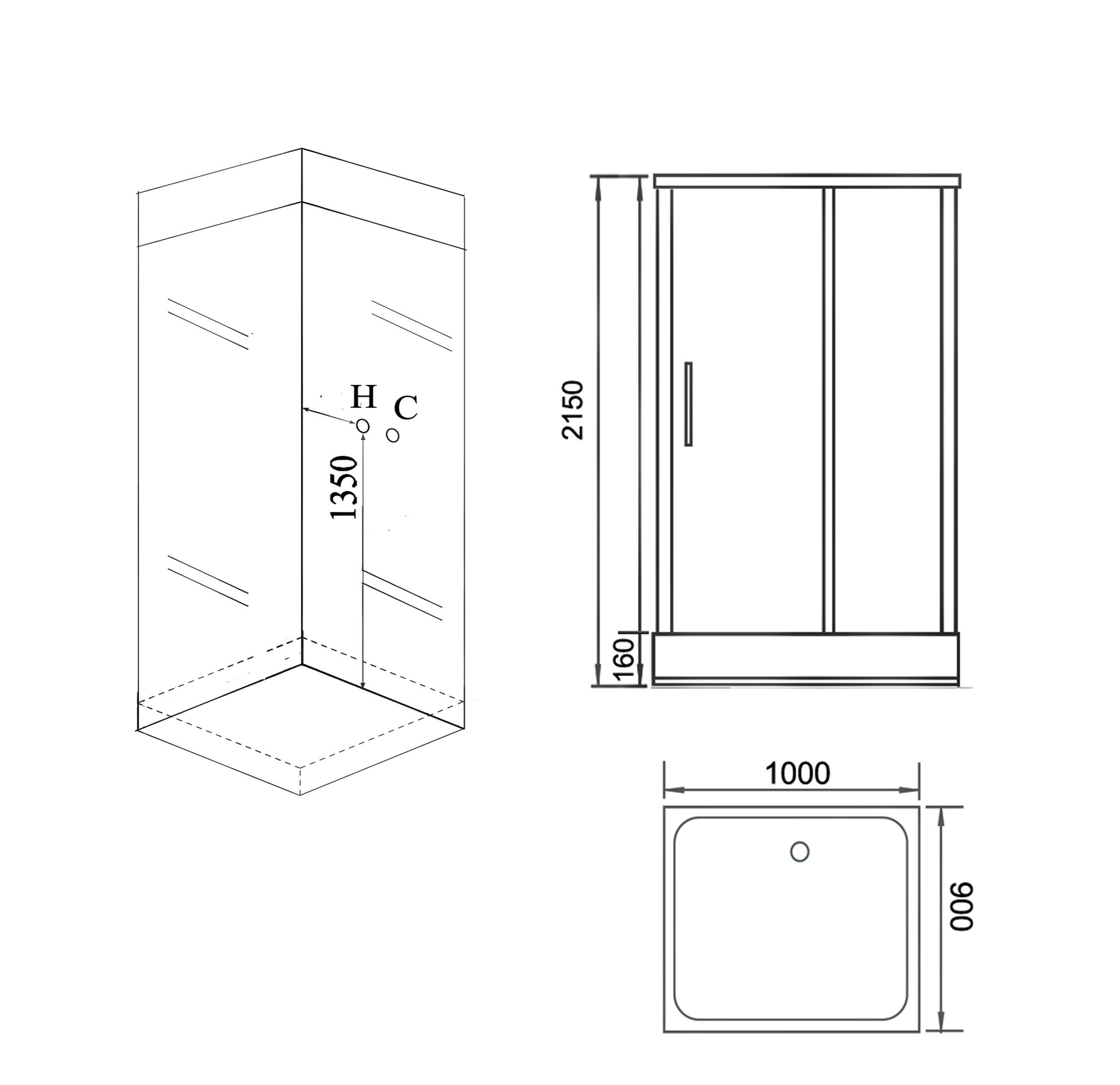 Душевая кабина Grossman GR266 100x90 см