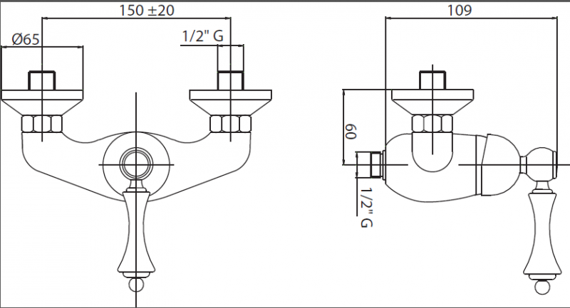 Смеситель для душа Cezares Margot MARGOT-DM-02-Bi