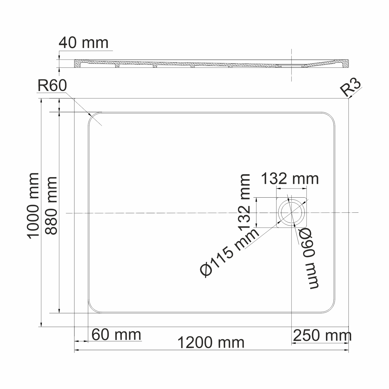 Поддон для душа Wasserkraft Neime 19T10 120x100, с сифоном