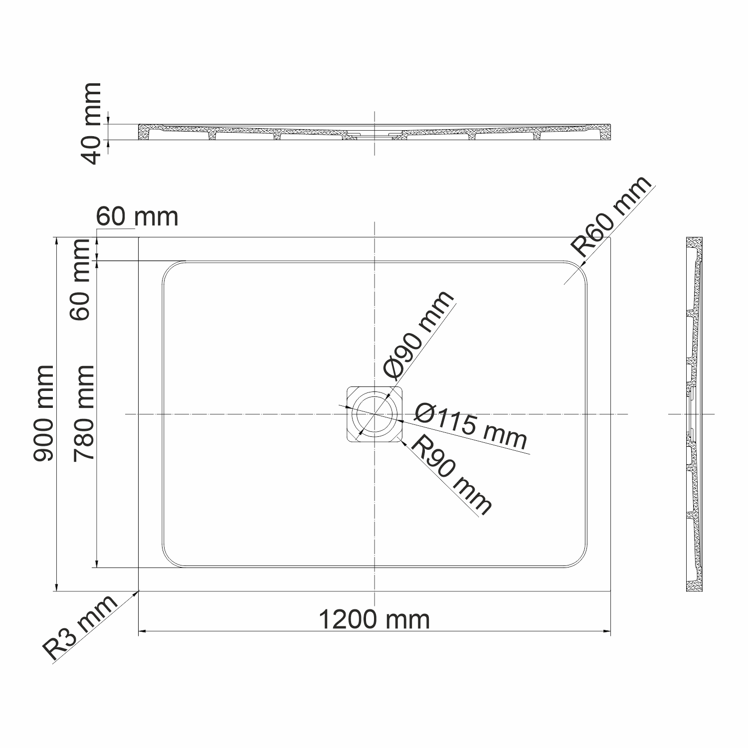 Поддон для душа Wasserkraft Dinkel 58T07 120x90