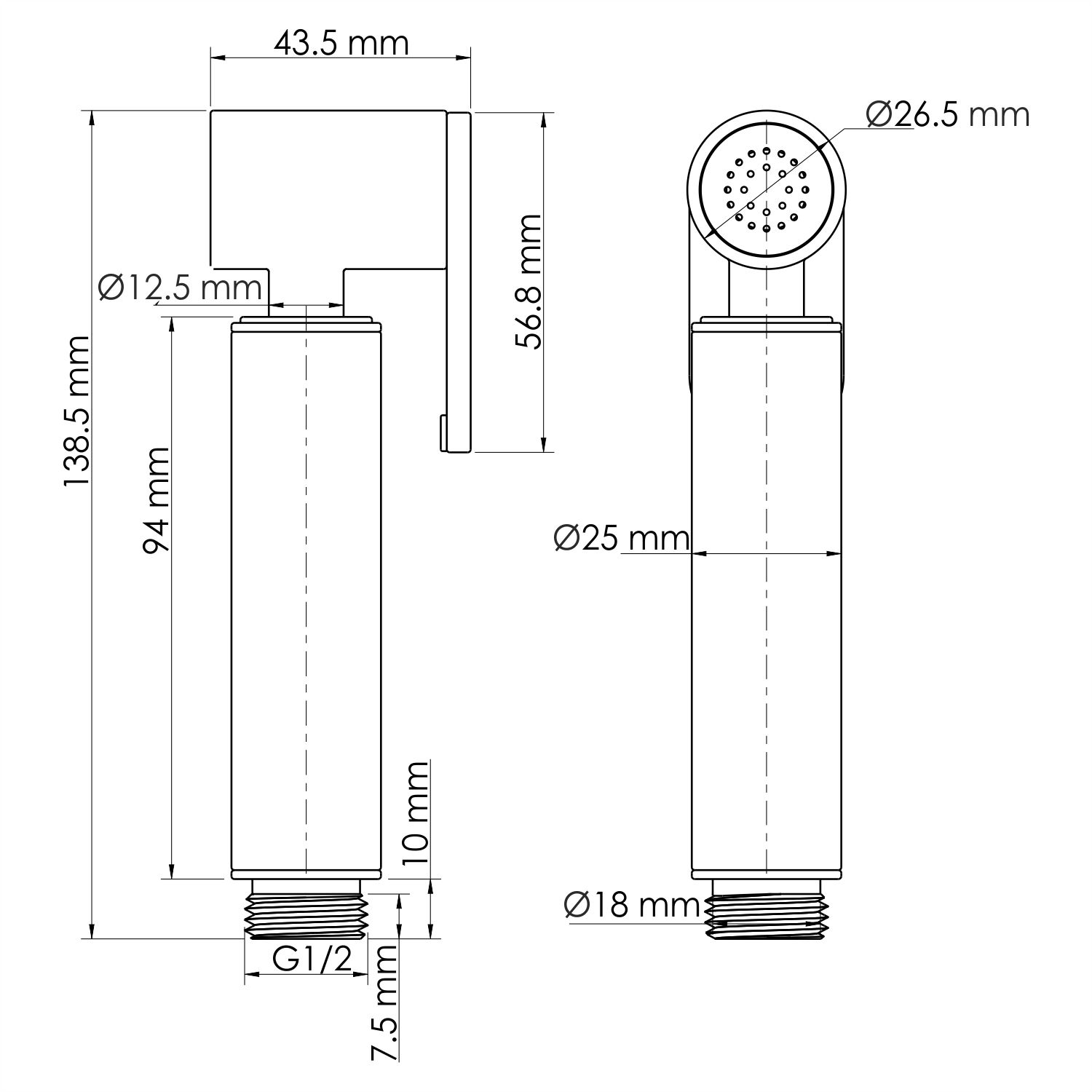 Гигиенический душ Wasserkraft Mindel 8500 A232 с фиксатором