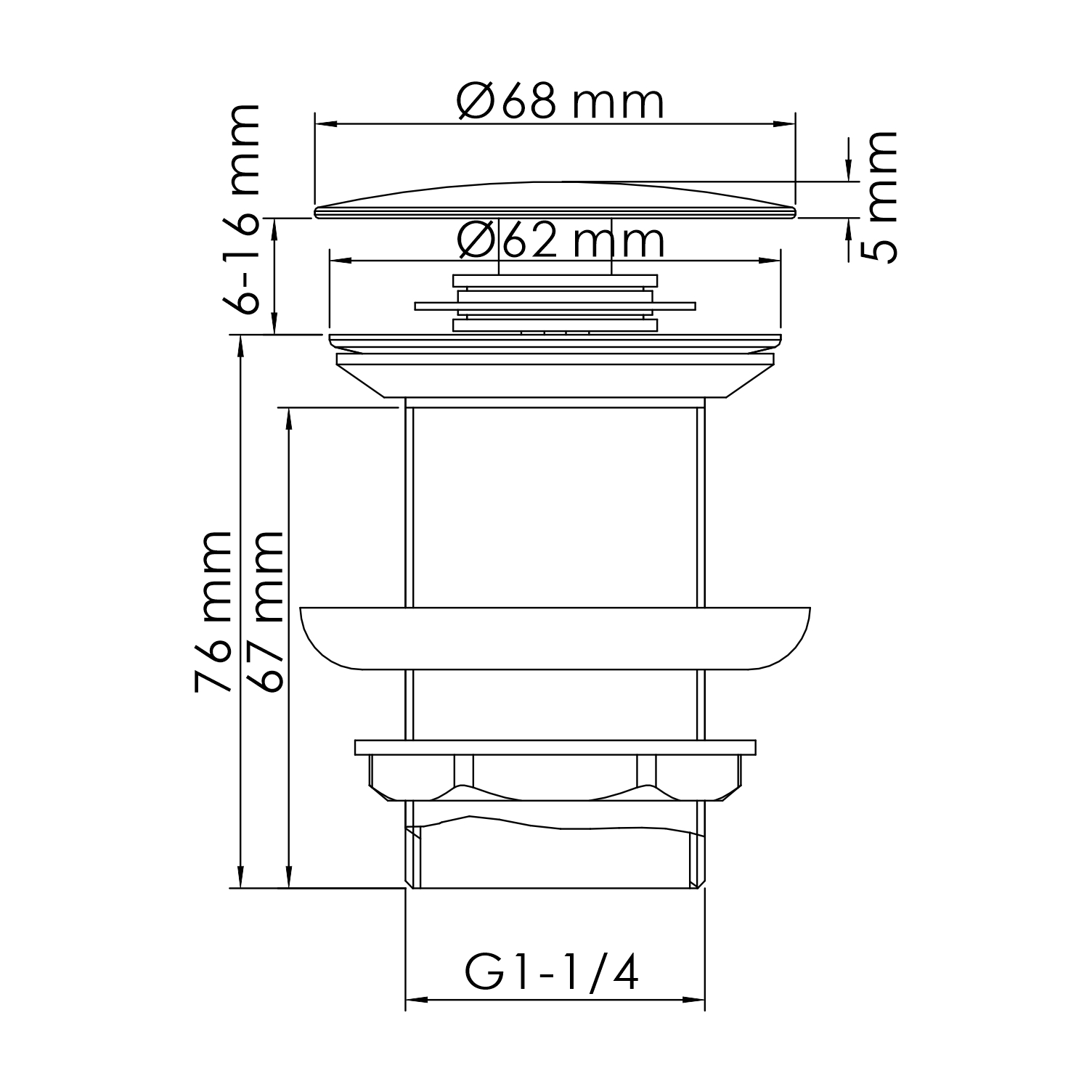 Донный клапан для раковины Wasserkraft A247