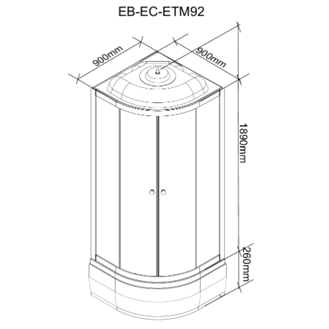 Душевая кабина Parly Classic Эконом ECM921 90x215, с поддоном, монтаж без силикона