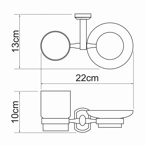 Стакан Wasserkraft Oder K-3026 с мыльницей