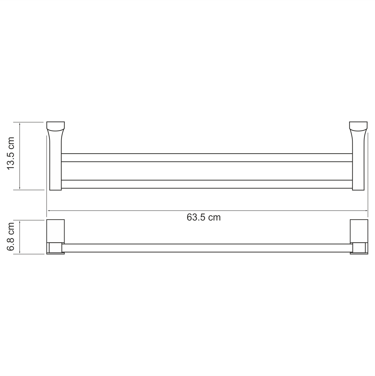 Полотенцедержатель Wasserkraft Leine White K-5040White двойной