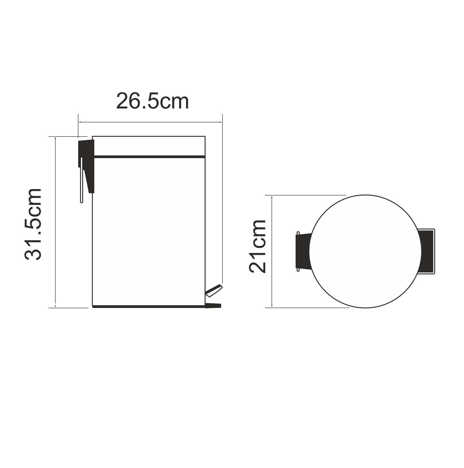 Мусорное ведро Wasserkraft Elbe K-7200 K-635BLACK 5 л