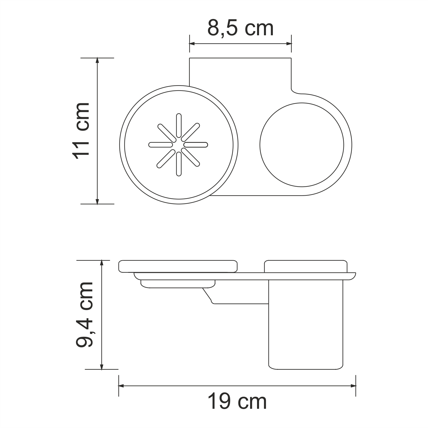 Стакан Wasserkraft Kammel K-8326 с мыльницей