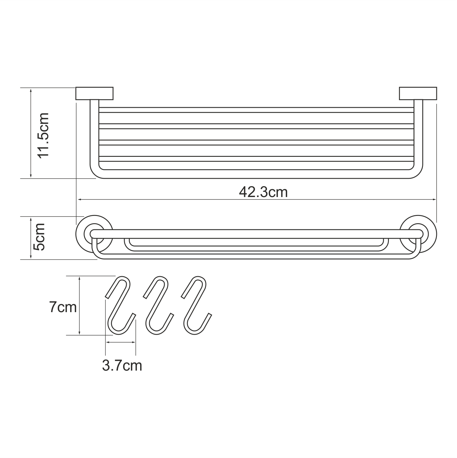 Полка Wasserkraft Donau K-9415 с крючками