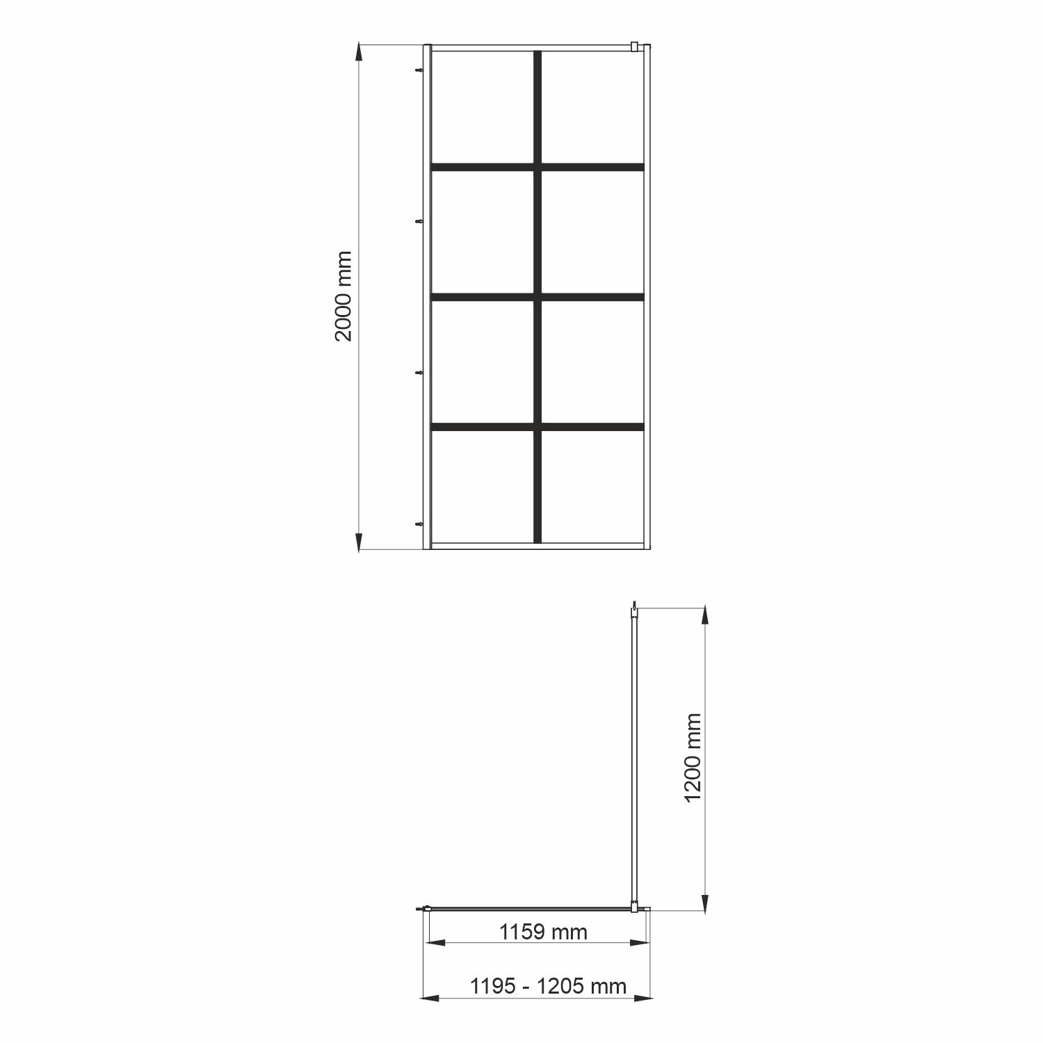 Душевая перегородка Wasserkraft Glan 66W 120 см, профиль черный матовый