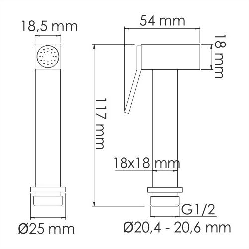 Гигиенический душ Wasserkraft A214 с фиксатором