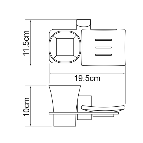 Стакан Wasserkraft Leine K-5026 с мыльницей