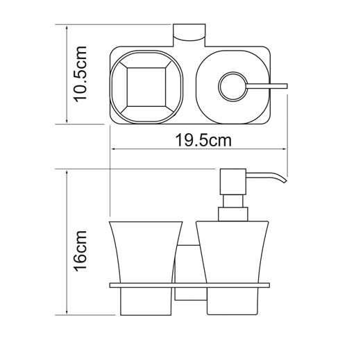 Дозатор Wasserkraft Leine K-5089 со стаканом