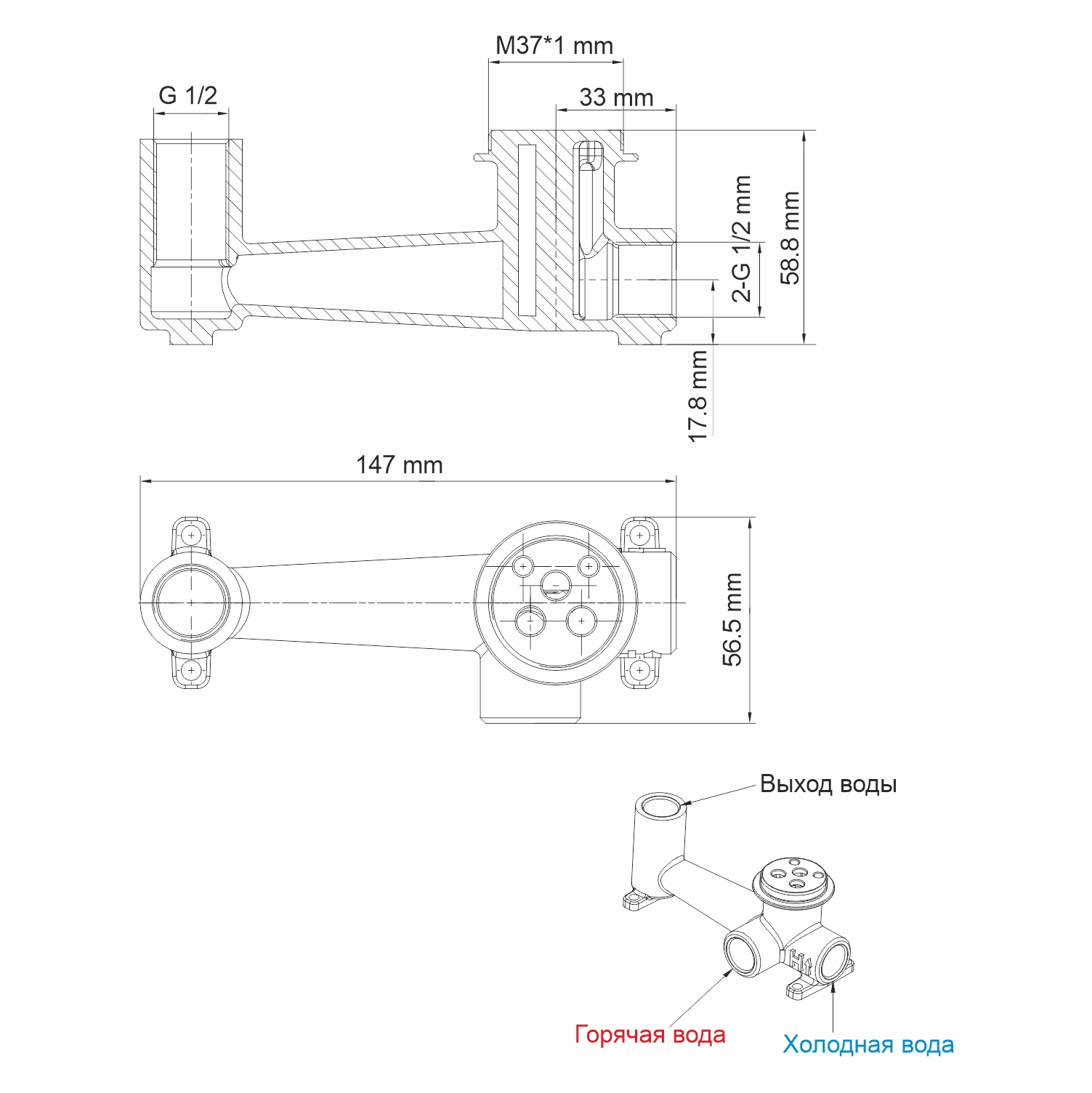 Смеситель для раковины Wasserkraft Sauer 7130 С ВНУТРЕННЕЙ ЧАСТЬЮ, глянцевое золото