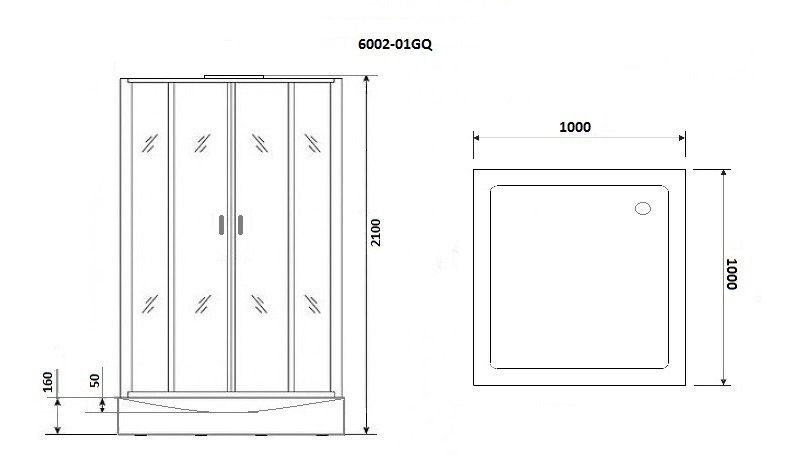 Душевая кабина Niagara Premium NG-6002-01GQ 100х100х210, с низким поддоном