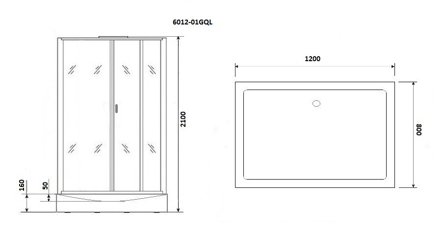 Душевая кабина Niagara Premium NG-6012-01GQL 120х80х210 левая, с низким поддоном