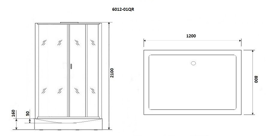 Душевая кабина Niagara Premium NG-6012-01QR 120х80х210 правая, с низким поддоном