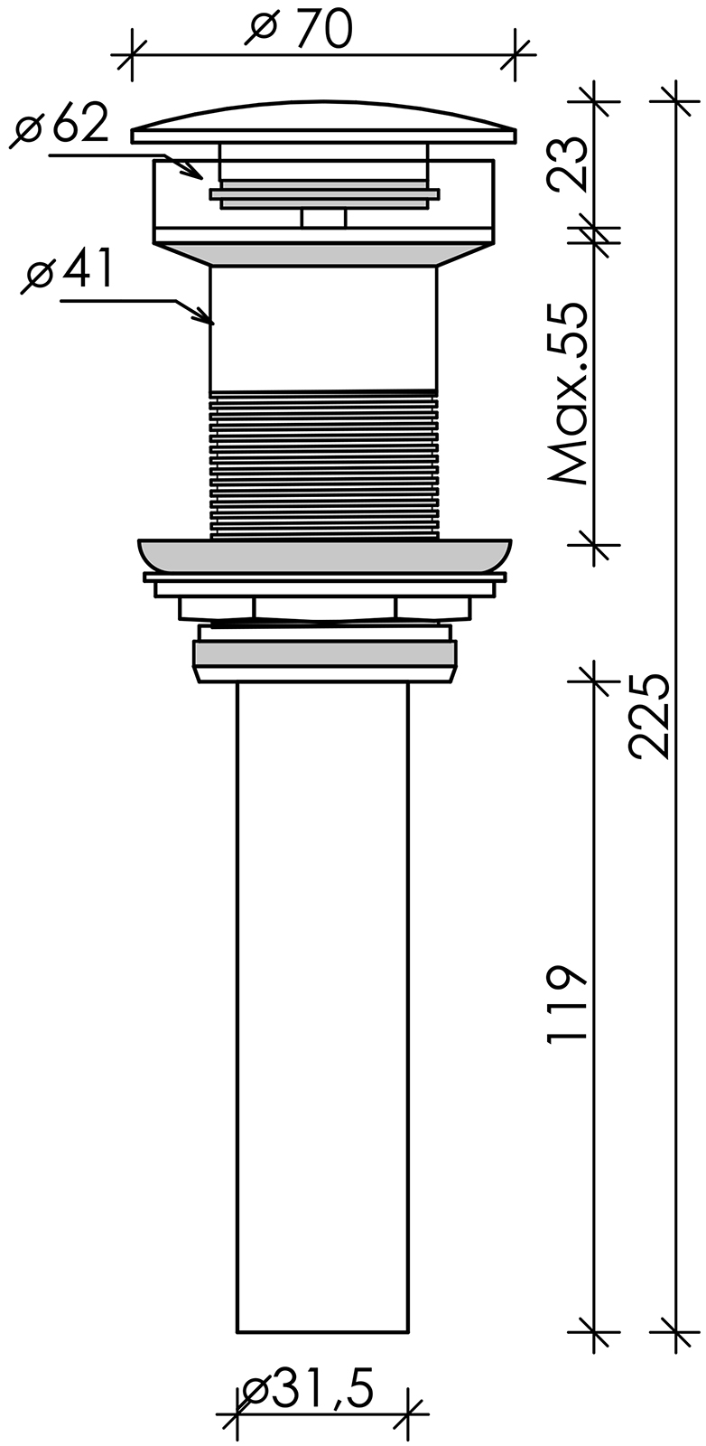 Донный клапан для раковины Ceramica Nova CN2000MDB