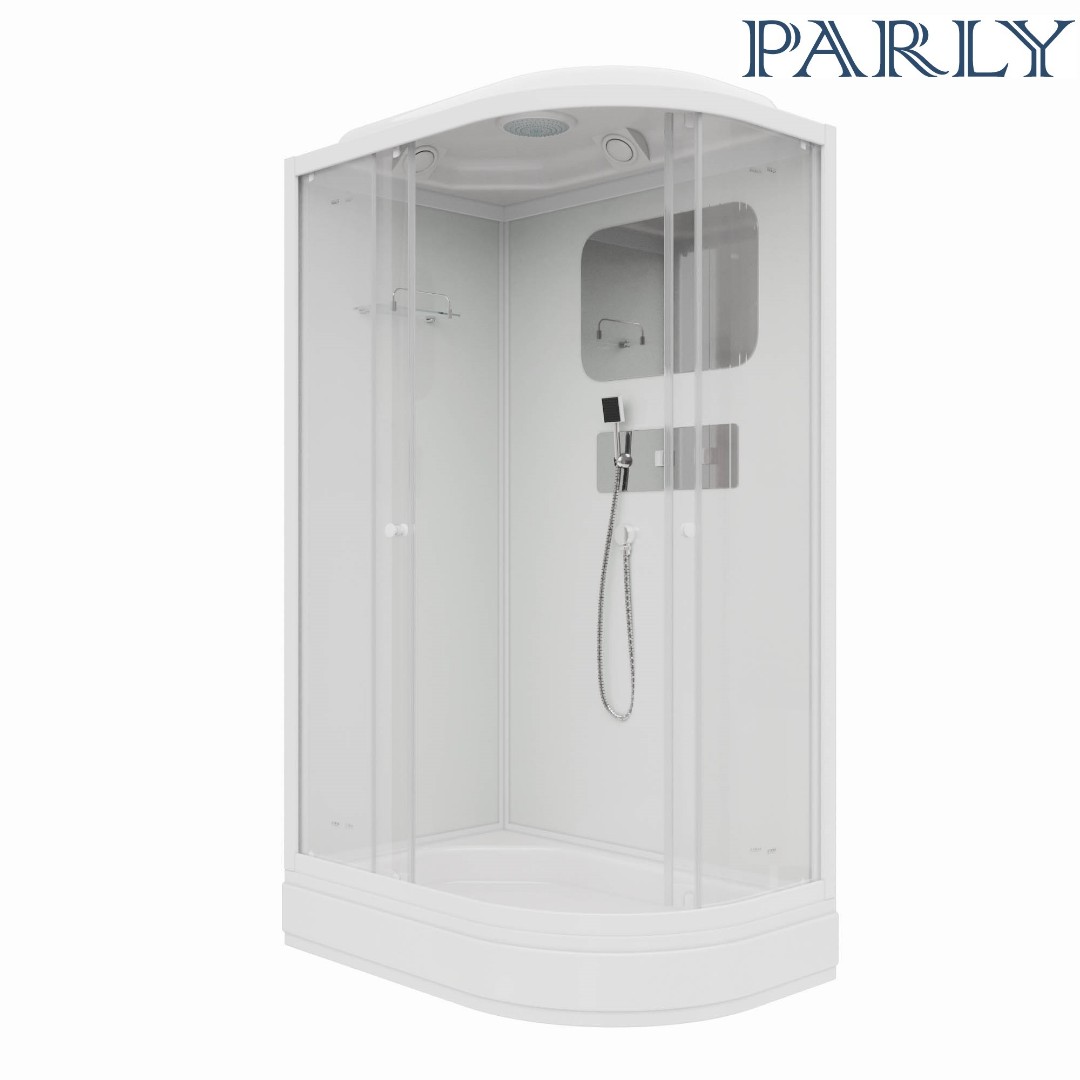 Душевая кабина Parly Bianco BMM120L 120x80, с поддоном, монтаж без силикона, L