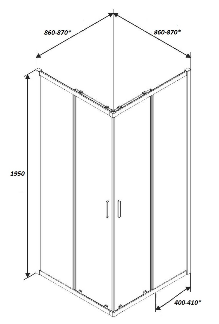 Душевой уголок Cerutti Spa Muza 90 90x90, профиль черный