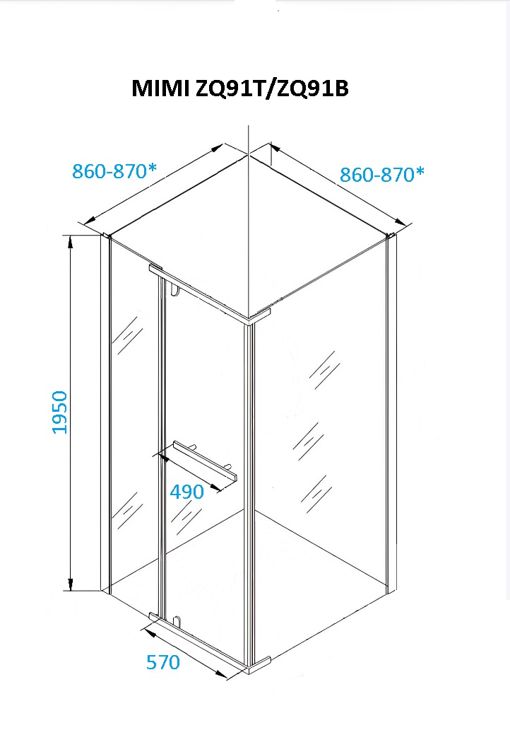 Душевой уголок Cerutti Spa ZQ91T 90x90, профиль хром