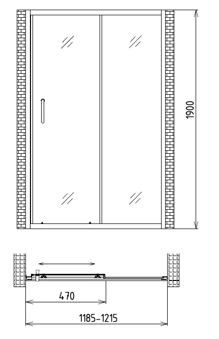 Душевая дверь в нишу Gemy Victoria S30191A 120 см