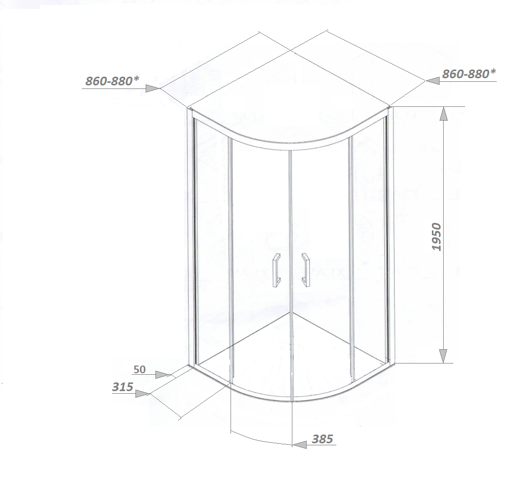 Душевой уголок Cerutti Spa Viva 90B 90x90, профиль черный