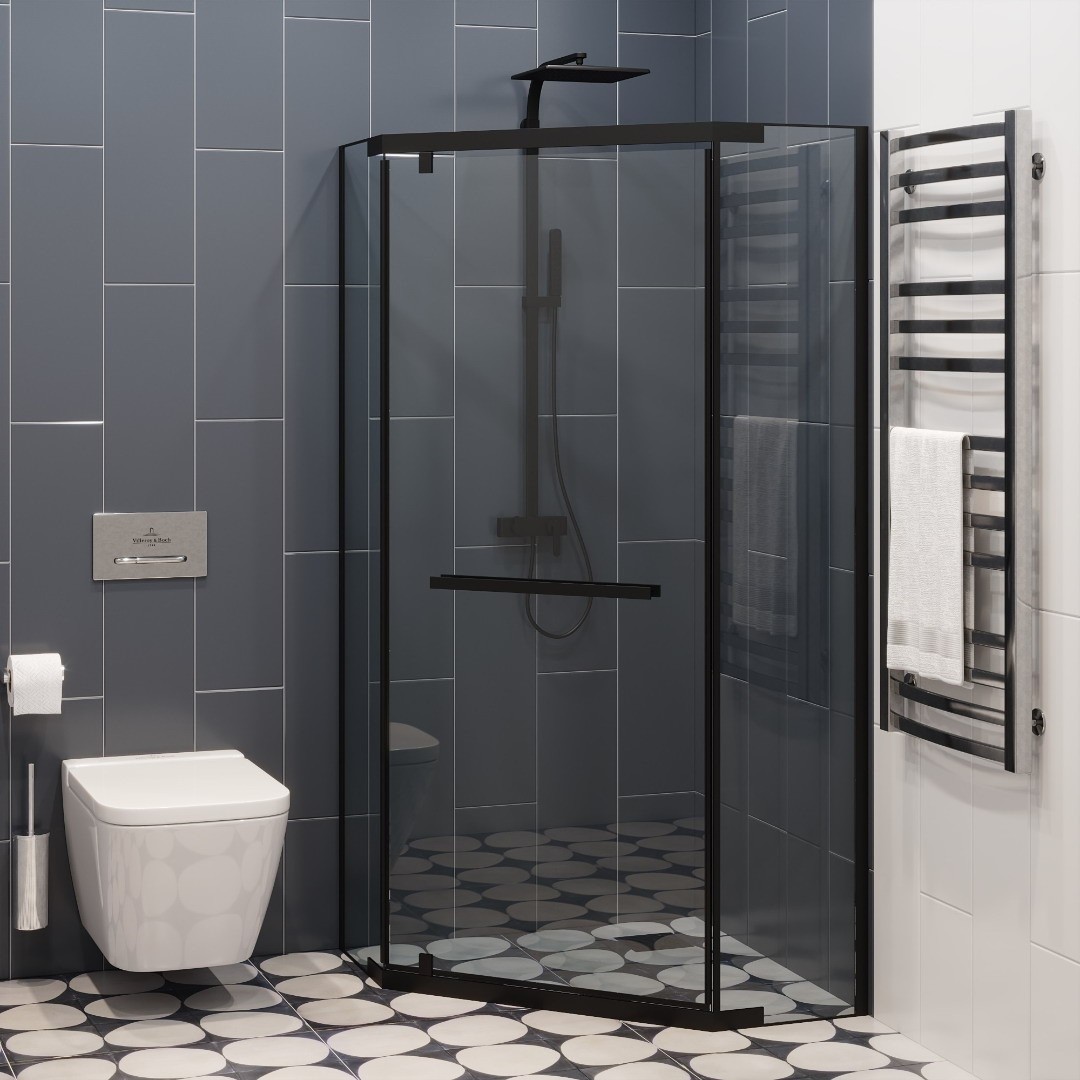 Душевой уголок Cerutti Spa ZP91B 90x90, профиль черный