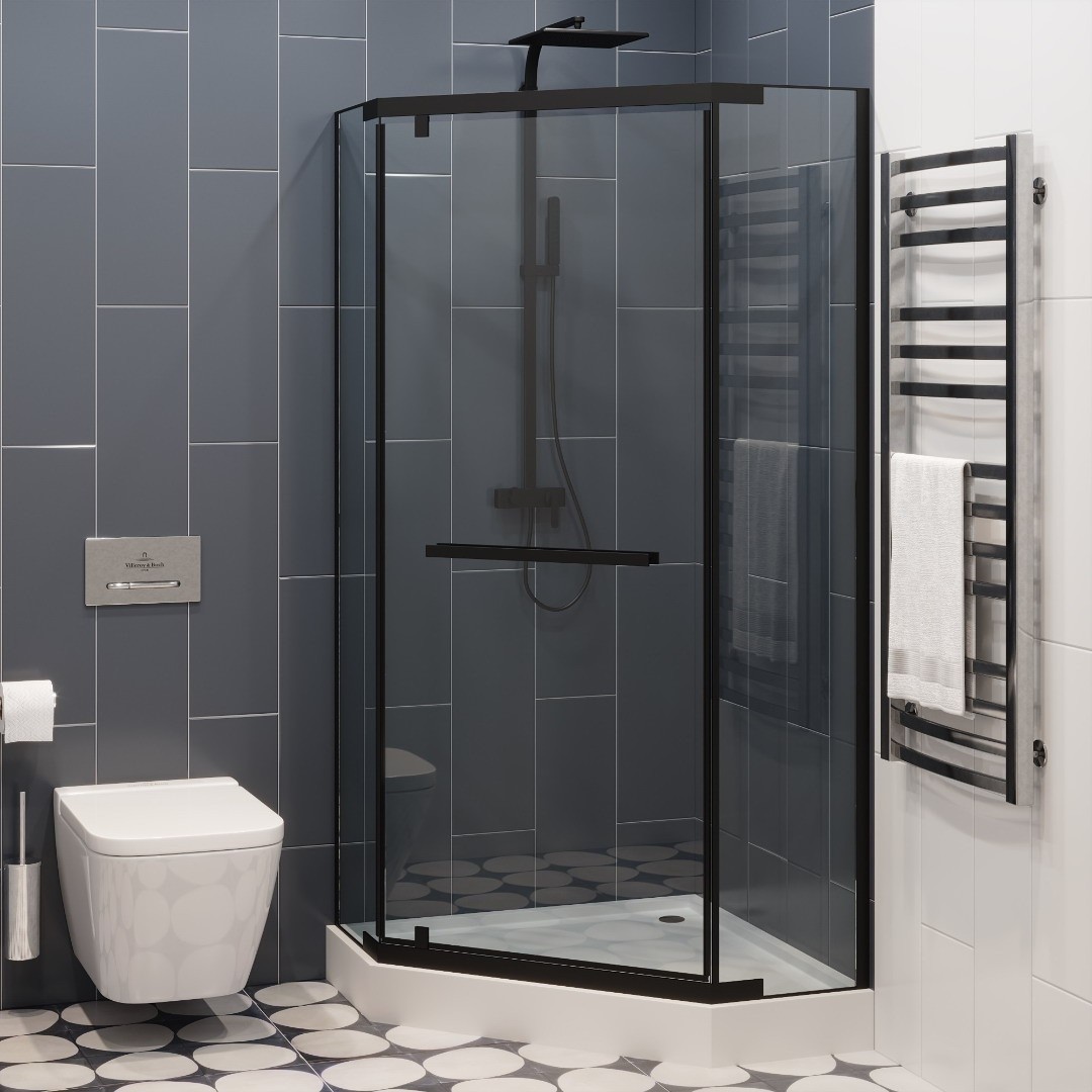 Душевой уголок Cerutti Spa ZP91B 90x90, профиль черный