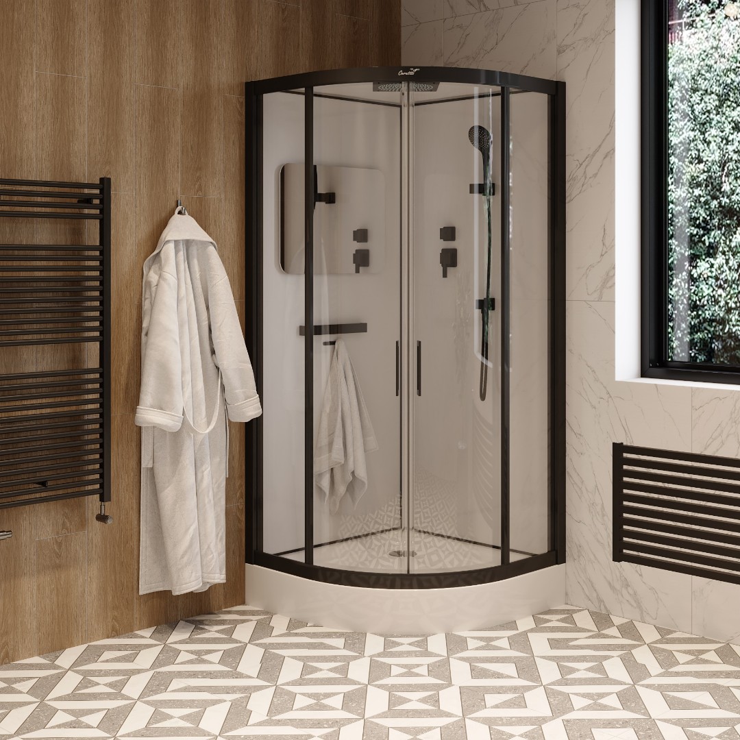 Душевая кабина Cerutti Spa Viva 91B 90x90, профиль черный