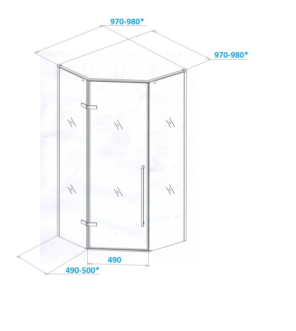 Душевой уголок Cerutti Spa C2A 100x100, профиль черный