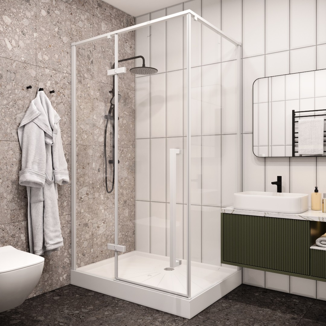 Душевой уголок Cerutti Spa C1АW 120x90, профиль белый