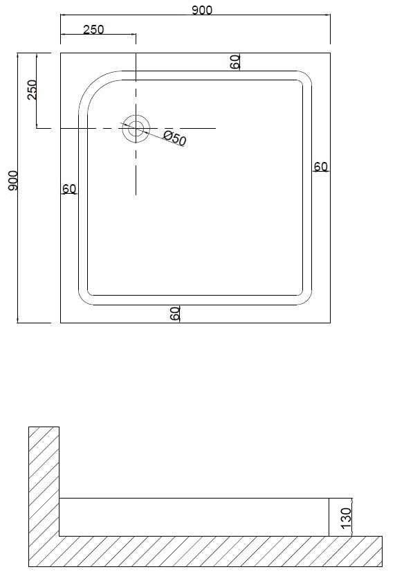 Поддон для душа Niagara Nova NG-90-90Q 90x90 см, квадратный