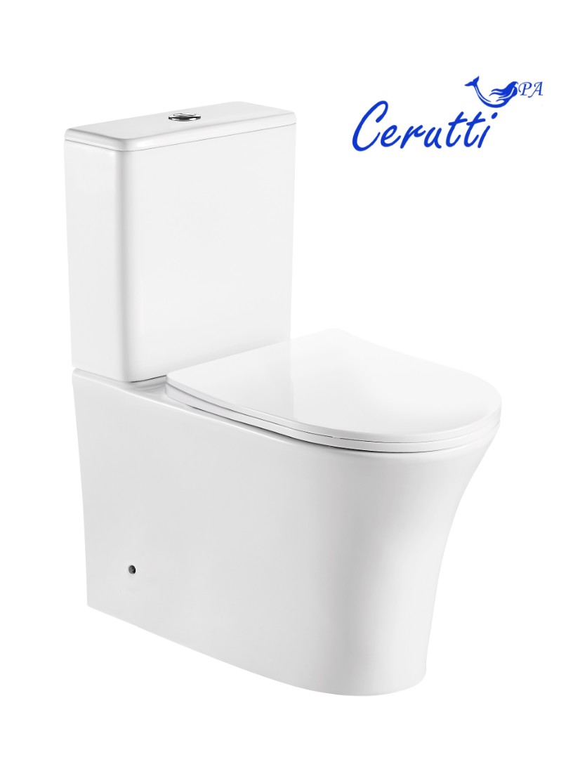 Унитаз-компакт Cerutti Spa Adige 9243 безободковый, с микролифтом, белый матовый