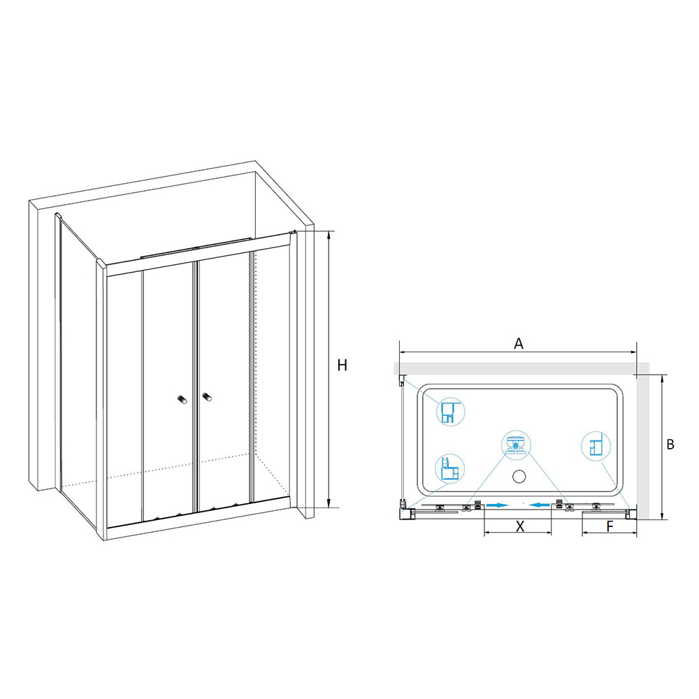 Душевой уголок RGW Classic CL-43 (1260-1310)x1000