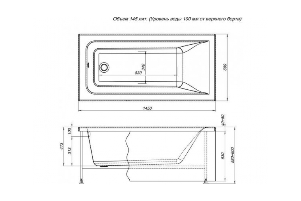 Экран Aquanet Bright 145