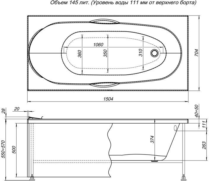 Экран Aquanet Dali 150