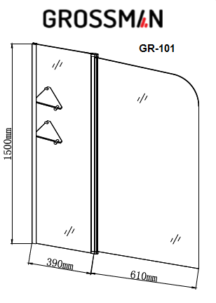 Шторка на ванну Grossman GR-101