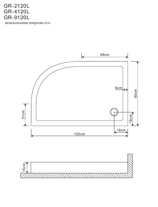 Поддон для душа Grossman GR-119212020L