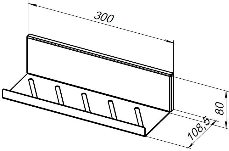 Полка Aquanet Магнум 302224 черная матовая