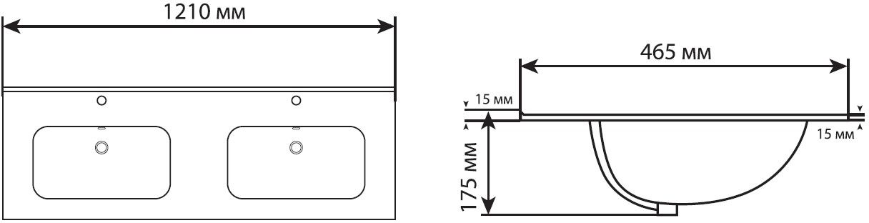 Мебельная раковина Aquanet Flat 254367 120