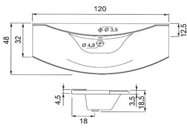 Мебельная раковина Aquanet Тренто 120