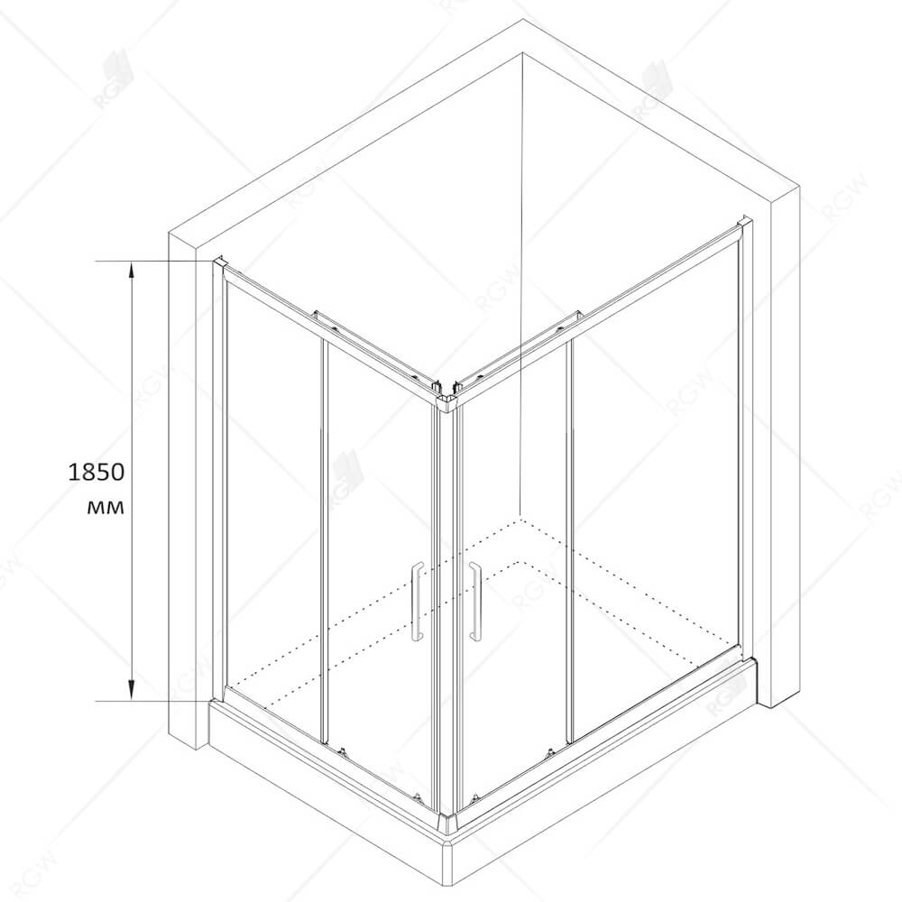 Душевой уголок RGW Classic CL-44 (885-900)x(1185-1200)x1850, профиль хром