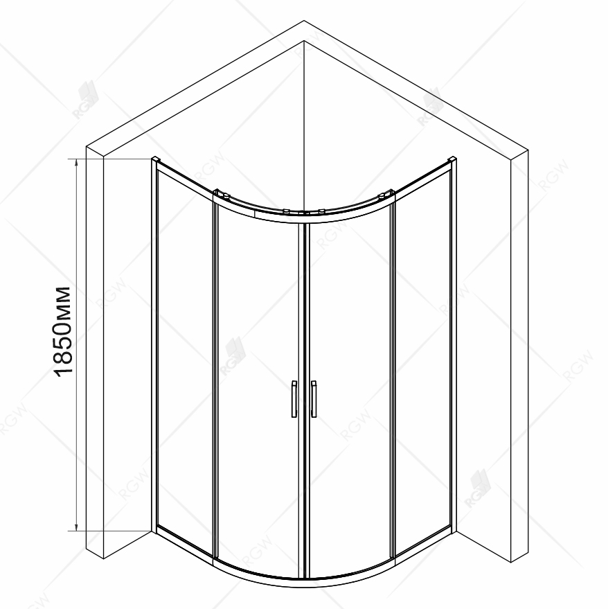 Душевой уголок RGW Classic CL-53-B 800x800x1850 профиль черный