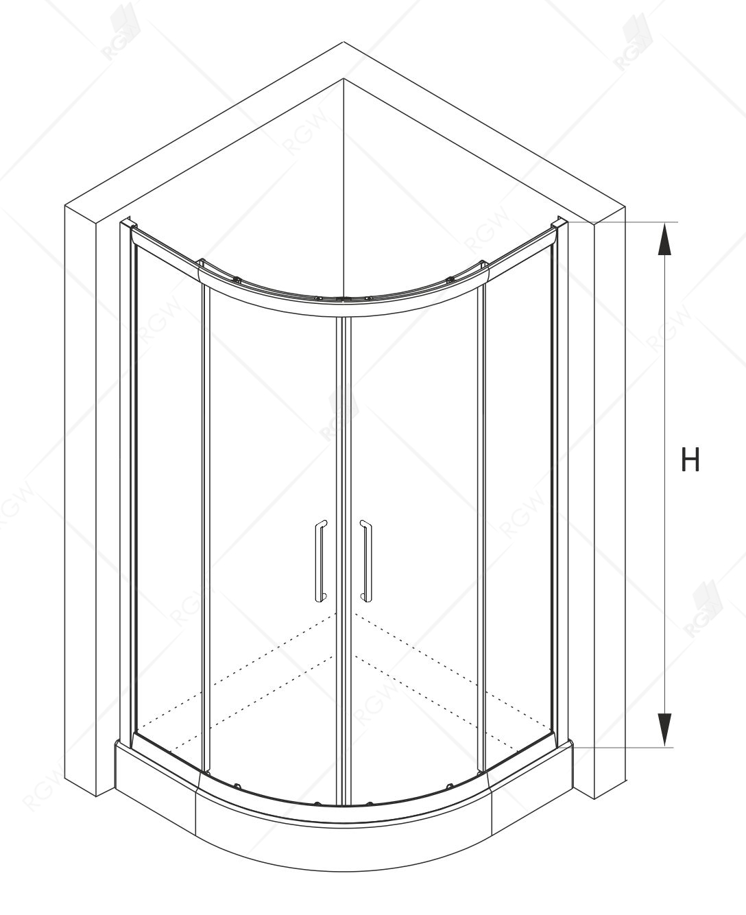 Душевой уголок RGW Classic CL-54-B 80x80