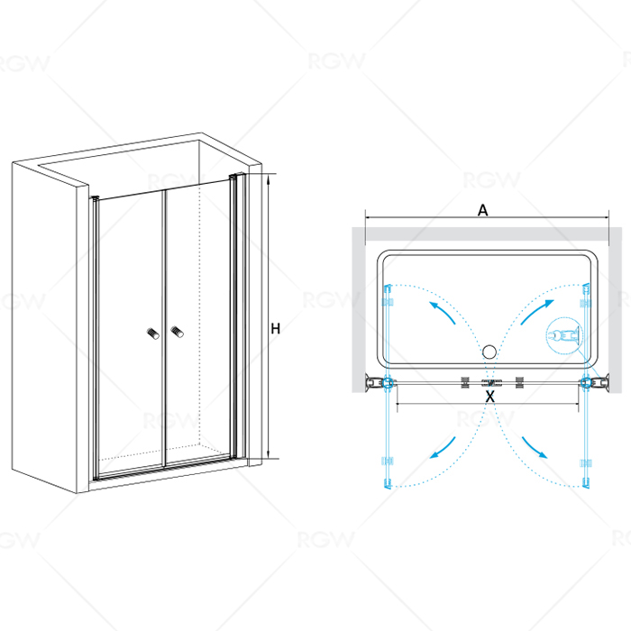 Душевая дверь в нишу RGW Passage PA-04 (760-810)x1850